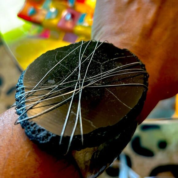 Avant Garde Stone Cuff Bracelet - Picture 1 of 5
